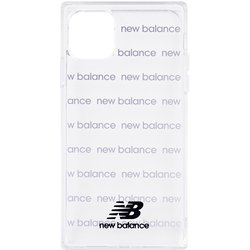 74334-1 [iPhone 11/XR New Balanceスクエア型TPUクリアケース ロゴボーダー ブラック]