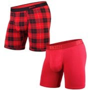 MPWD-DP2 WEEKDAY SOLID×PRINT 2PACK CRIMSON FIRESIDE-PLAID RED L [アンダーウェア ボクサーパンツ メンズ Lサイズ]