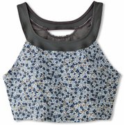 プリンテッドミドルトップ PRINTED MIDDLE TOP DC19309 グレイッシュアイアン(GI) Lサイズ [フィットネス トップス レディース]
