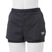 2IN1 ACROSS SHORTS SFW81904 (K)ブラック [フィットネス ヨガ ショートパンツ レディース]