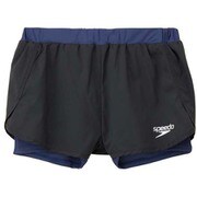 2IN1 ACROSS SHORTS SFW81904 (BN)Bノアール [フィットネス ヨガ ショートパンツ レディース]