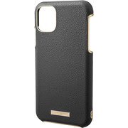 iPhone 11 Pro Max BLK Shrink PU Leather Shell Case