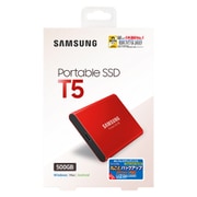Samsung 外付けSSD T5 500GB[RED] USB3.1 Gen2対応 【PlayStation4 動作確認済】DLソフトウエア添付 MU-PA500RYO3