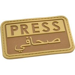レポーターラバーベルクロパッチ Press/Arabic（プレス/アラビア語） コヨーテ PAT-PRS-CYT