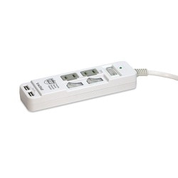 火災防止+USB給電機能付マルチタップ(ほこり防止シャッター付コンセント×2 USBポート×2) PPSR-UTAPS2