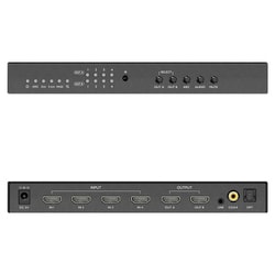 ラトックシステム 4K60Hz対応　 RS-HDSW42A-4KZA 4K60Hz対応 外部音声出力付 4入力2出力 HDMIマトリックス切替器