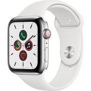 Apple Watch Series 5(GPS + Cellularモデル)- 44mm ステンレススチールケースとホワイトスポーツバンド MWWF2J/A
