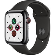 Apple Watch Series 5(GPS + Cellularモデル)- 44mm スペースブラックステンレススチールケースとブラックスポーツバンド MWWK2J/A