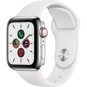 Apple Watch Series 5(GPS + Cellularモデル)- 40mm ステンレススチールケースとホワイトスポーツバンド MWX42J/A