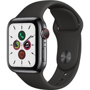 Apple Watch Series 5(GPS + Cellularモデル)- 40mm スペースブラックステンレススチールケースとブラックスポーツバンド MWX82J/A