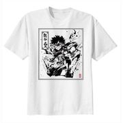 僕のヒーローアカデミア 水墨画Tシャツメンズ・緑谷出久 [キャラクターグッズ]