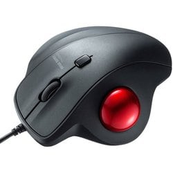 トラックボール マウス 34mm 親指 有線 エルゴノミクス 静音 カウント切り替え機能 光学式 ケーブル長1.8m USB A 3ボタン 中型サイズ ブラック MA-TB128BK