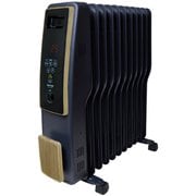 オイルヒーター 1200W  3～8畳用 11枚フィン デジタル表示タイプ チャイルドロック付き 木目×つや消しフ?ラック TOH-D1110NB