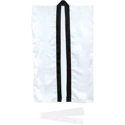 ソフトサテンロングハッピ S 白 (ハチマキ付)