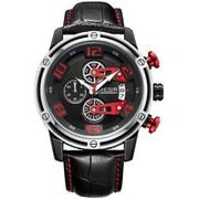 腕時計 MEGIR Leather Chronograph Watch