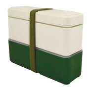BENTO-STORE スリムプラス カトラリー付き LL ホワイト×グリーン