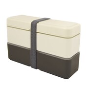 BENTO-STORE スリムプラス カトラリー付き SS ホワイト×グレー
