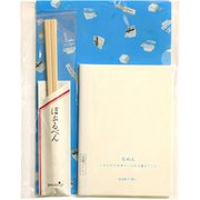 クリアファイル(A5)・豆腐ノート(A6)・割り箸ボールペンセット ブルー CFA5S-02