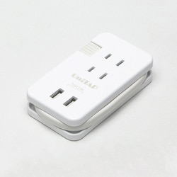 コンパクトUSB2ポート給電機能付マルチタップ ホワイト PPSR-UTAP10WH