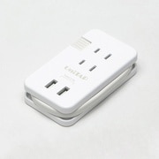 コンパクトUSB2ポート給電機能付マルチタップ ホワイト PPSR-UTAP10WH