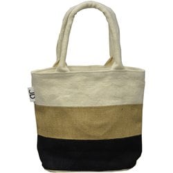 JUTE tote bag Sサイズ BR/BK