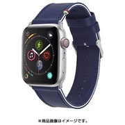 CLB00217 [Cozistyle - Striped Leather Band for Apple Watch Blue Depth /White]