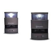 ワイヤレス LED ダブルスピーカー GRAY (ダークグレー色) Bluetooth対応 FWS-1701-GR
