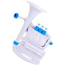 プラスチック製管楽器 完全防水仕様 ジェーホーン B♭調/C調 White/Blue 専用セミハードケース付き N610JHWBL