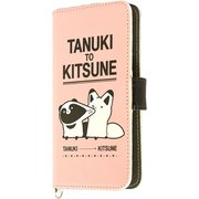 TTK-03B [スマートフォンカバーM+ ピンク タヌキとキツネ]