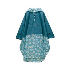 ロングモモンガポンチョ レインウェア ブルー