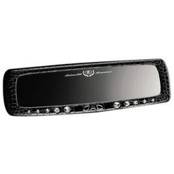 車用ルームミラー ラグジュアリー クロコ ブラック/クリスタル SA014-03