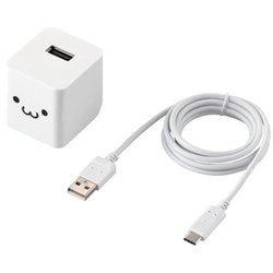 USB AC充電器 MPA-ACC12シリーズ 12W USB-A×1 USB-C端子ケーブル付き（長さ1.5m） おまかせ充電対応 スイングプラグ採用 ホワイトフェイス MPA-ACC12WF
