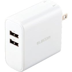 USB AC充電器 MPA-ACU05シリーズ 最大合計出力24W USB-A×2 おまかせ充電対応 スイングプラグ採用 ホワイト MPA-ACU05WH
