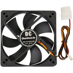 ケース用DCファン 2ボールベアリング 120mmサイズ 最大風量 71.28CMF（2.02m3/min） ブラック OWL-FE1225LS-BK