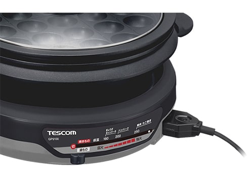 テスコム TESCOM グリルなべ 3.4L 1300W ヒーター式 直火対応 深なべ/溝つきプレート/たこ焼きプレート スライド式温度調節レバー  マグネットプラグ ガラス蓋付き スタイリッシュグレー GP9100-H 通販【全品無料配達】 - ヨドバシ.com