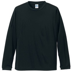 508901-0002 L [4.7オンス ドライ シルキータッチ ロングスリーブ Tシャツ（ノンブリード）ブラック Lサイズ]