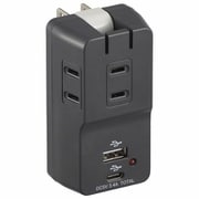 USBポート付電源タップ 3個口 雷ガード ブラック HS-TM3UC2N3-K