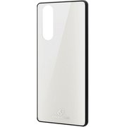 PM-X5HVCG3WH [Xperia 5/ハイブリッドケース/ガラス/背面カラー/ホワイト]