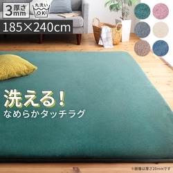 ニュアンスカラーの洗えるシャギーラグ Washuwa ラグ 厚さ3mm サイズ：185×240cm ラグ・マットカラー：ベージュ YS-225589