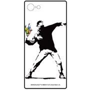 KSY-01A [iPhone SE（第2世代）/8/7 4.7インチ用 スクエアガラスケース フラワーA バンクシー]