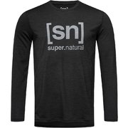 M ESSENTIAL I.D. LS メンズ長袖クルーネック sn ロゴTee Tシャツ SNM012270 I17_ブラック Mサイズ [アウトドア カットソー メンズ]