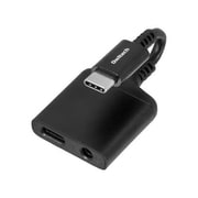 USB Type-C 3.5mmミニジャック 超タフ 変換ケーブル DAC搭載 USB Type-C給電ポート付き ブラック OWL-CBCF35C02-BK