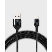 KOBRAテクノロジー Carbon Fiber Lightning Cable 高耐久 MFI認証 1.0m ブラック KC001BK
