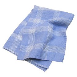 Linne キッチンタオル チェック BL/WH 0118-045