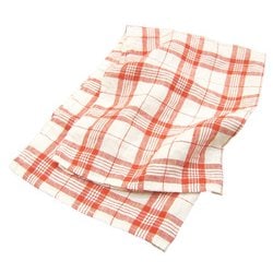 Linne キッチンタオル チェック WH/RE 0118-046