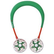 首掛け扇風機(ネックファン) WFan(ダブルファン) ハンズフリー ポータブル扇風機 充電 グリーン&ホワイト DF202-GWH