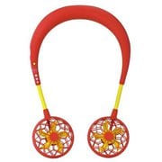 W-Fan ハンズフリー ポータブル扇風機 レッド＆イエロ- DF202-RYE
