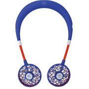 首掛け扇風機(ネックファン) WFan(ダブルファン) ハンズフリー ポータブル扇風機 充電 ホワイト&ブルー DF202-WBL