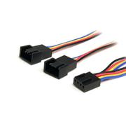 PWMケースファン電源分岐二股ケーブル 30cm 1x メス - 2x オス FAN4SPLIT12