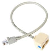 RJ45モジュラー分岐スプリッタ LANケーブル分配二股アダプタ 1x RJ45(オス) - 2x RJ45(メス) RJ45SPLITTER